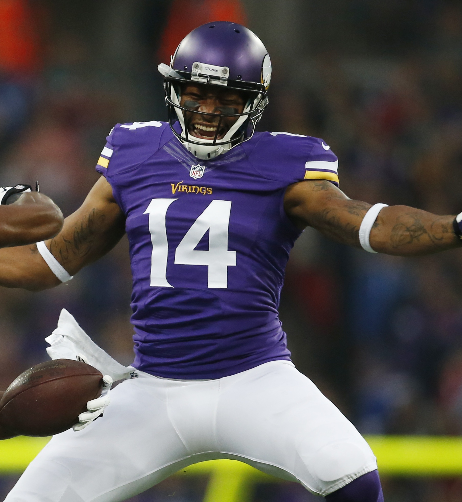 Quarterback Joe Webb of the Minnesota Vikings runs the ball against