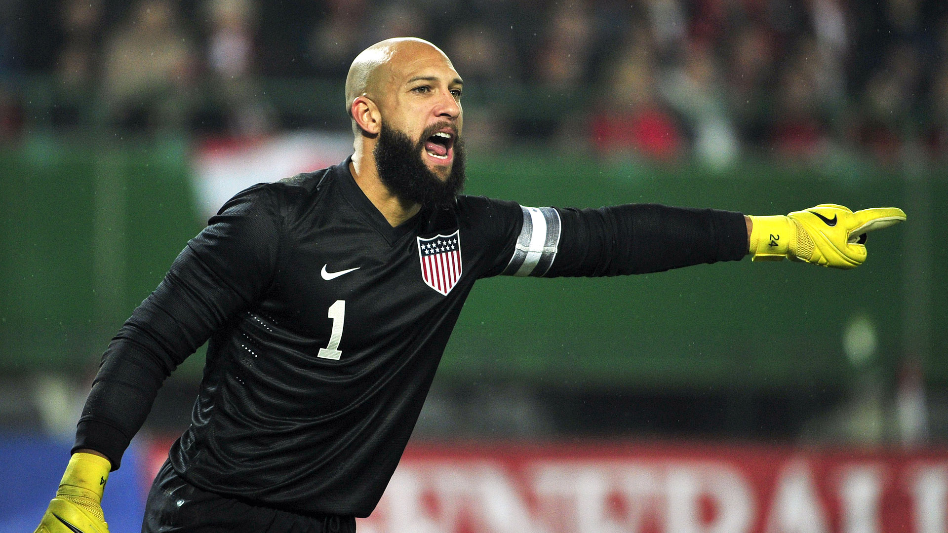 Tim Howard U.S. Men's National Team Autographed White Collared Nike Jersey  with USA Inscription