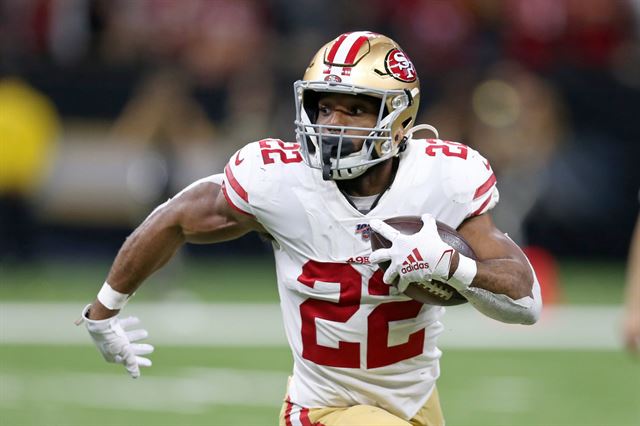 Buffalo Bills running back Matt Breida (22) runs during a drill at practice  at NFL football training camp in Orchard Park, N.Y., on Saturday, July 31,  2021. (AP Photo/Joshua Bessex Stock Photo - Alamy