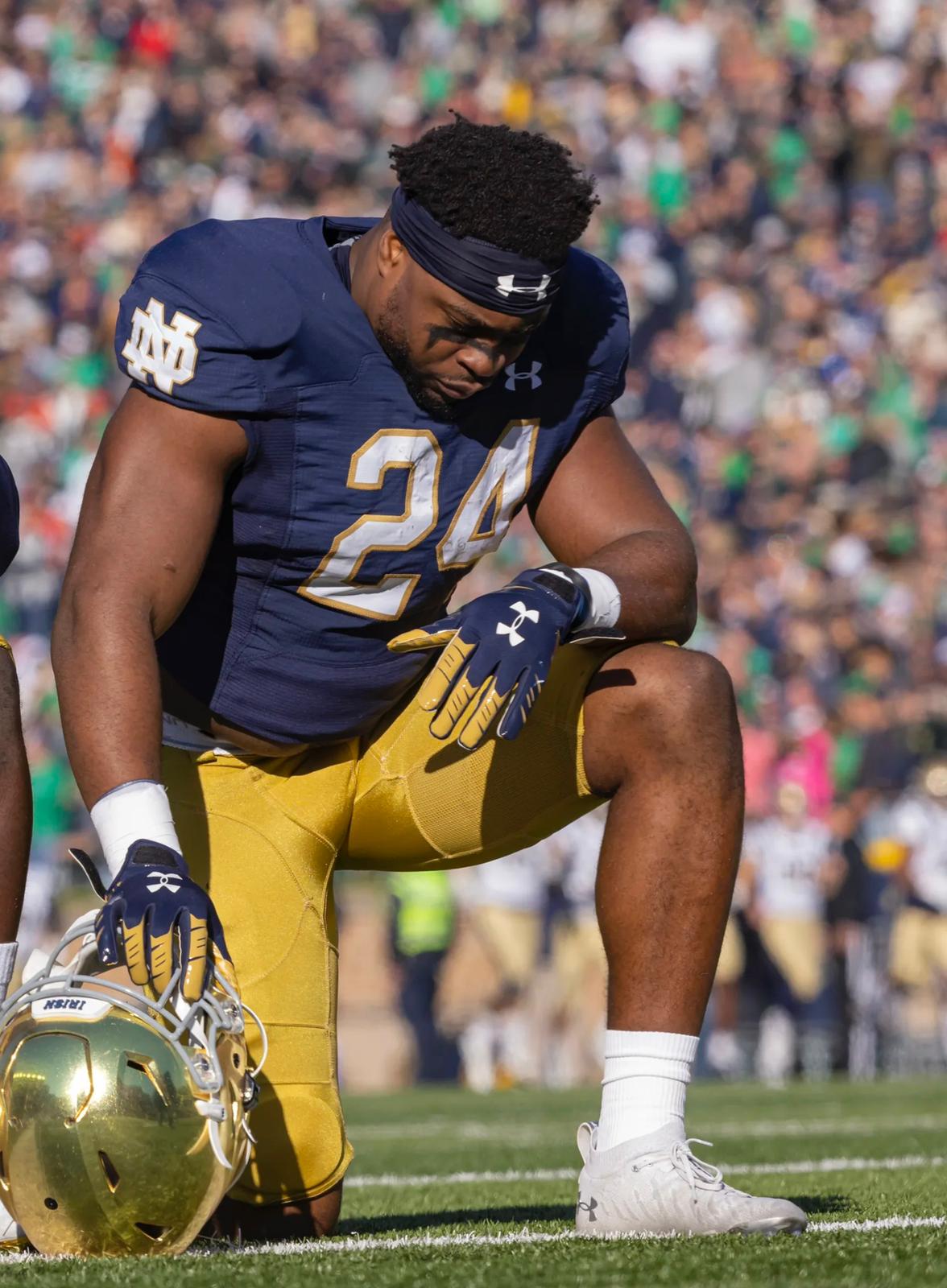 Notre Dame football running back Audric Estimé keeps chugging forward