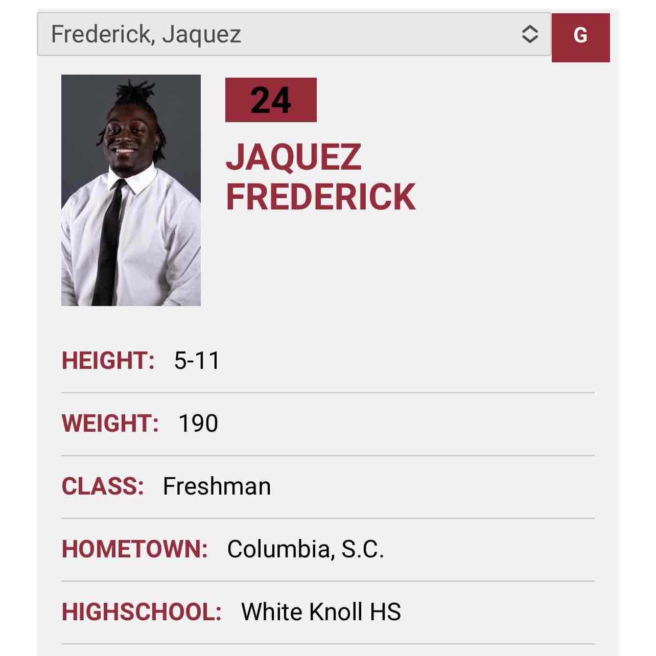 Jaquez Frederick athlete profile head shot