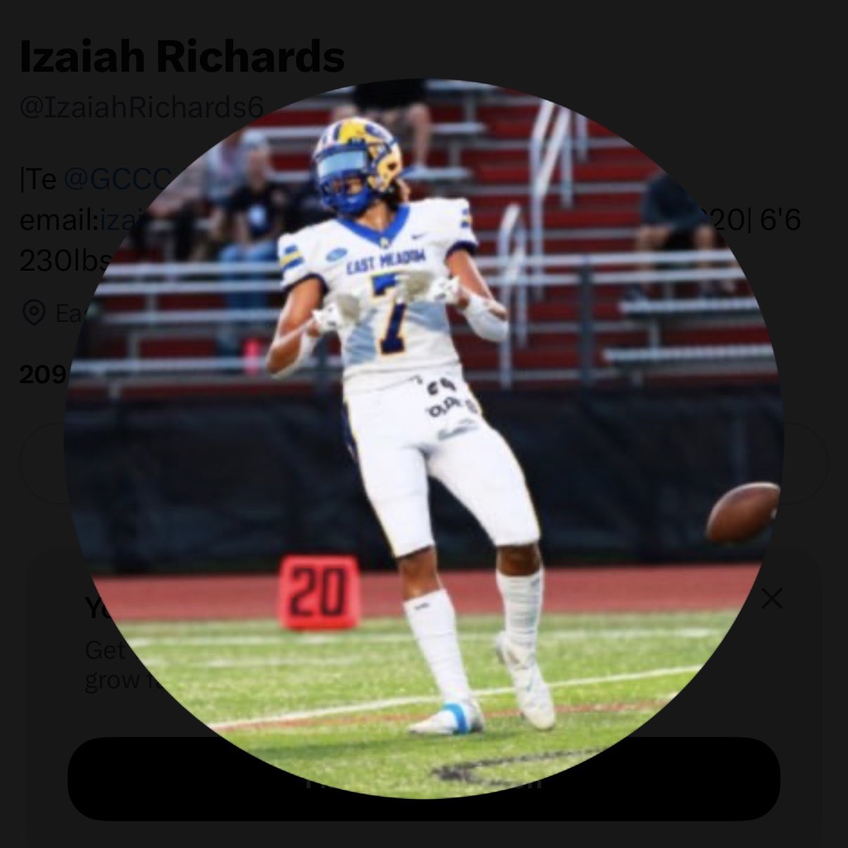 Izaiah Richards athlete profile head shot